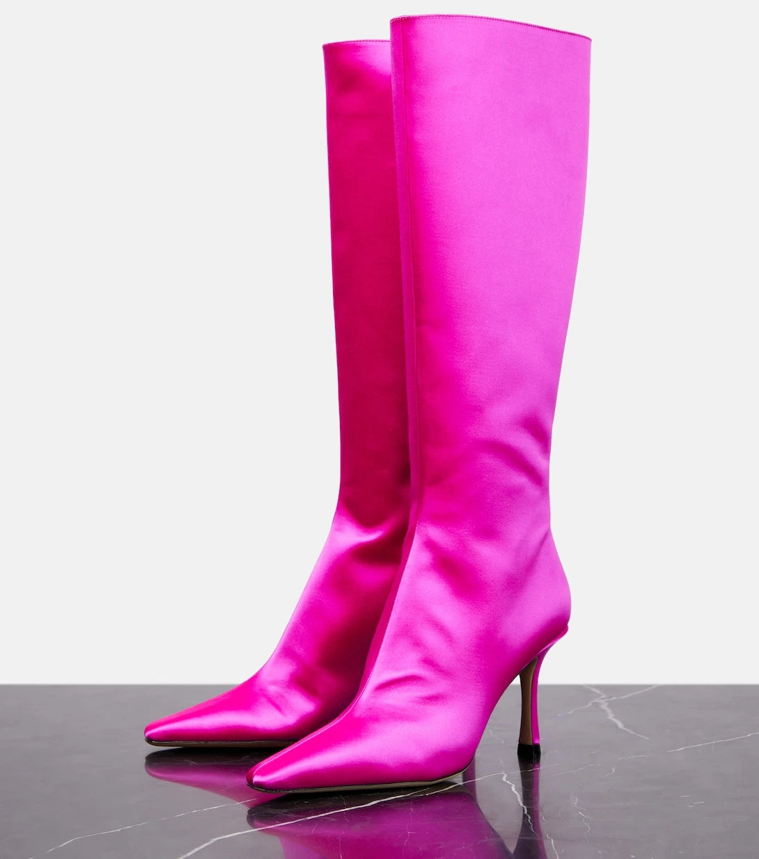 Jimmy Choo - Agathe 85 satin knee-high boots