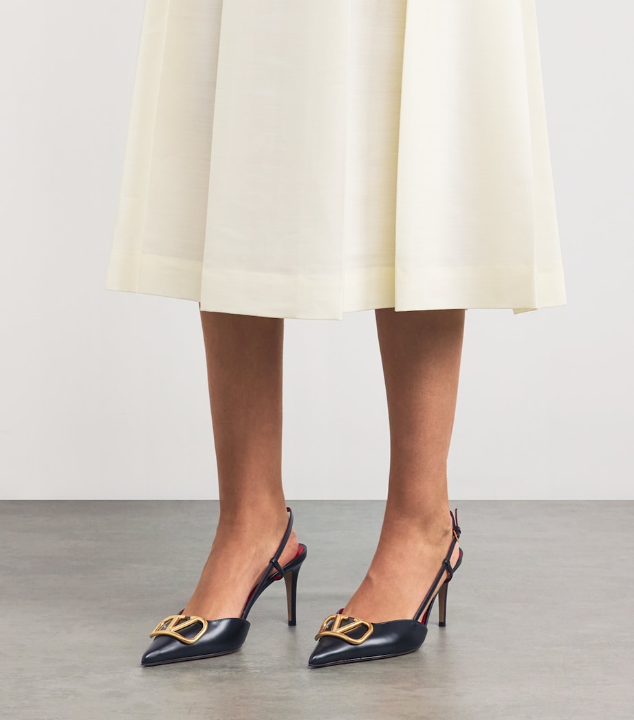 Valentino Garavani Black Valentino Garavani VLOGO Slingback Pumps 80