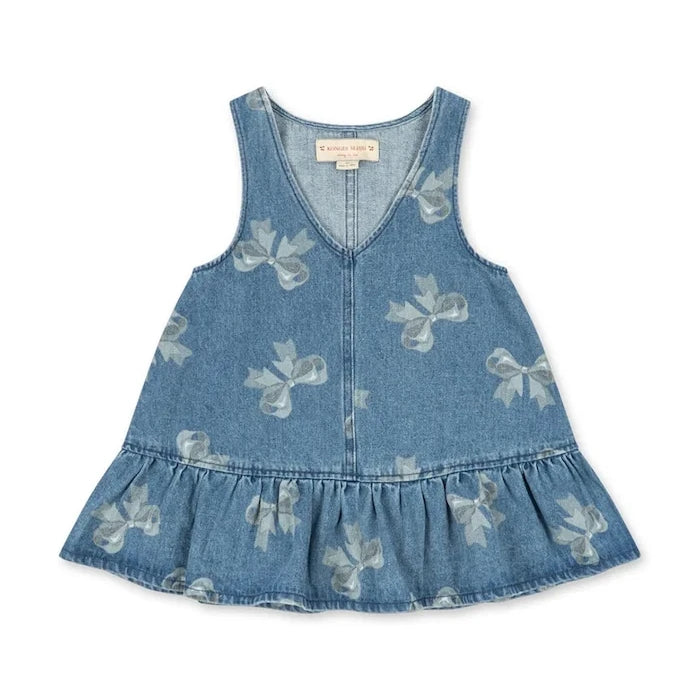 Konges Sløjd MAGOT FRILL DRESS GOTS Çocuk Denim Elbise