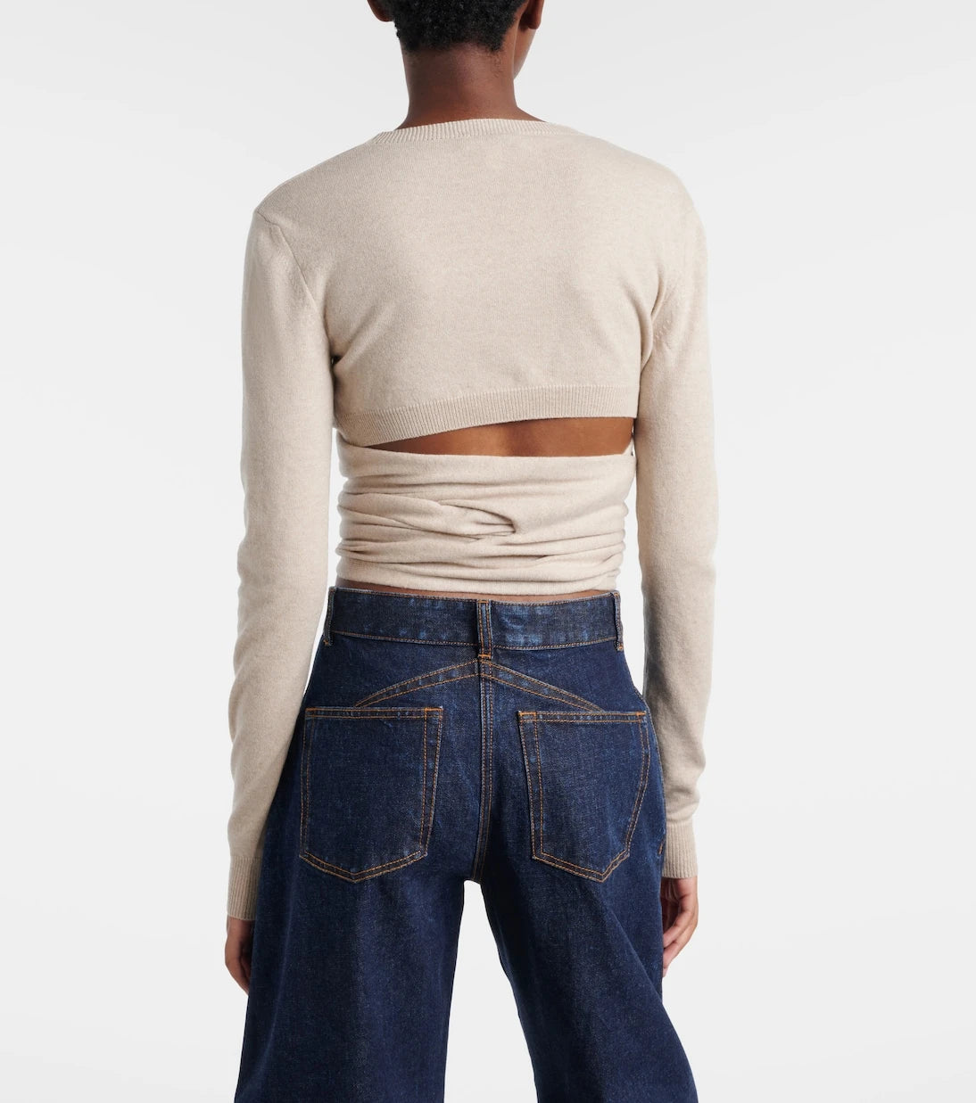 Alaïa - Cashmere and wool-blend wrap top