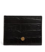 Harrods Black Croc-Embossed Leather Card Holder