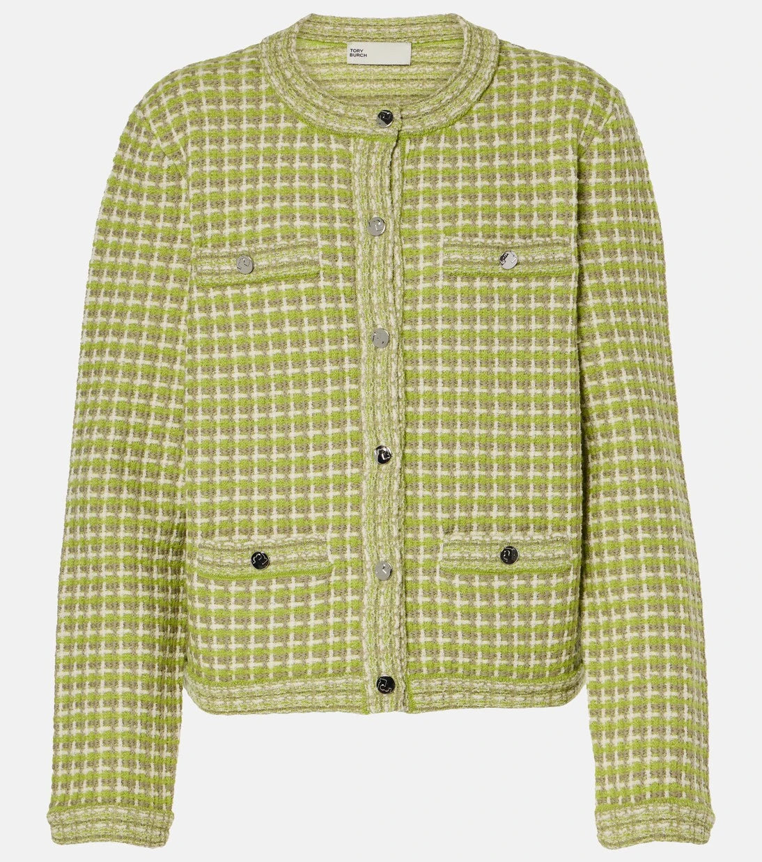 Tory Burch - Knitted checked jacket