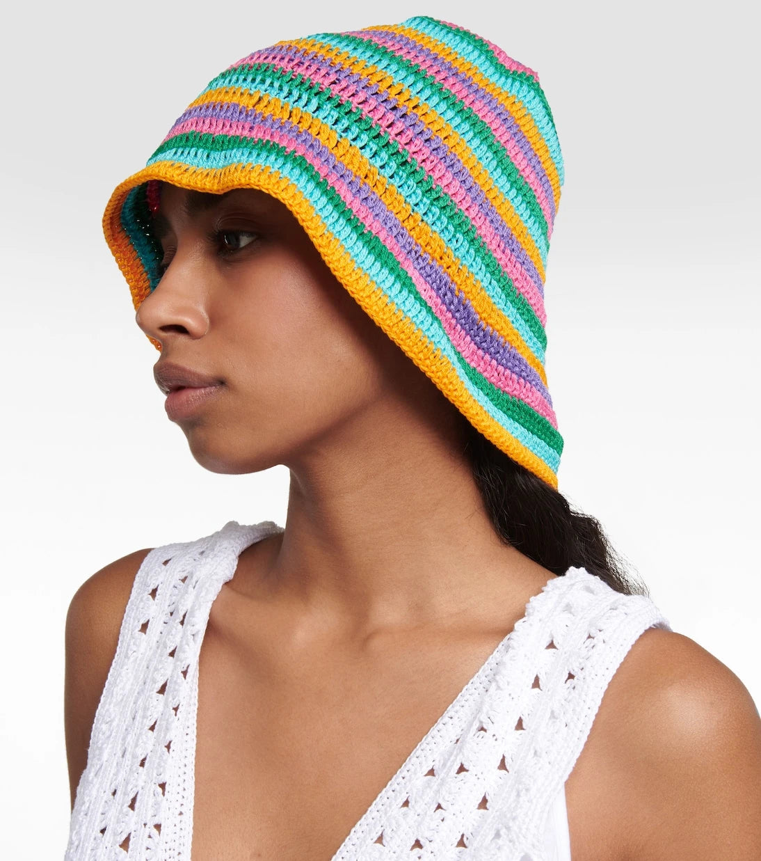 Anna Kosturova - Striped crochet bucket hat