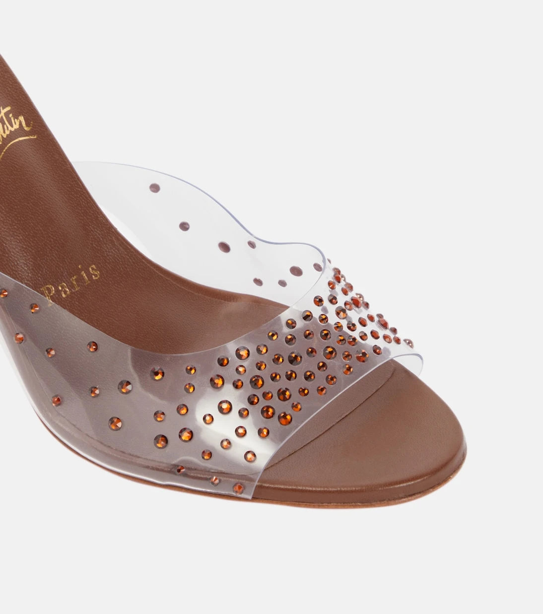 Christian Louboutin - حذاء ميول Nudes Degramule مزين بالترتر