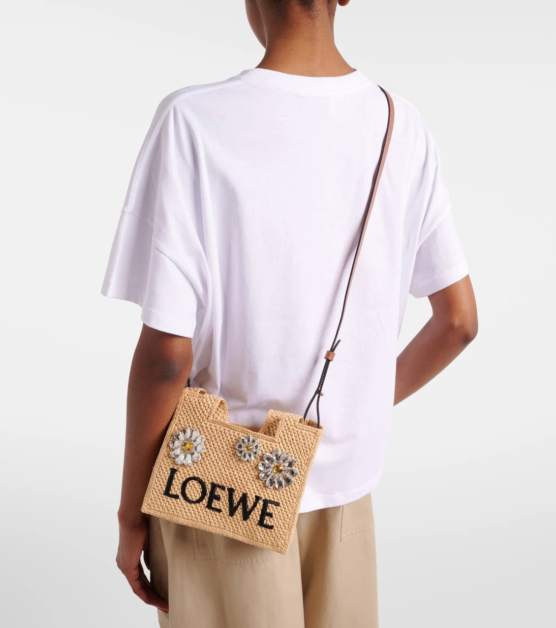 Loewe - Paula's Ibiza embellished raffia top-handle bag