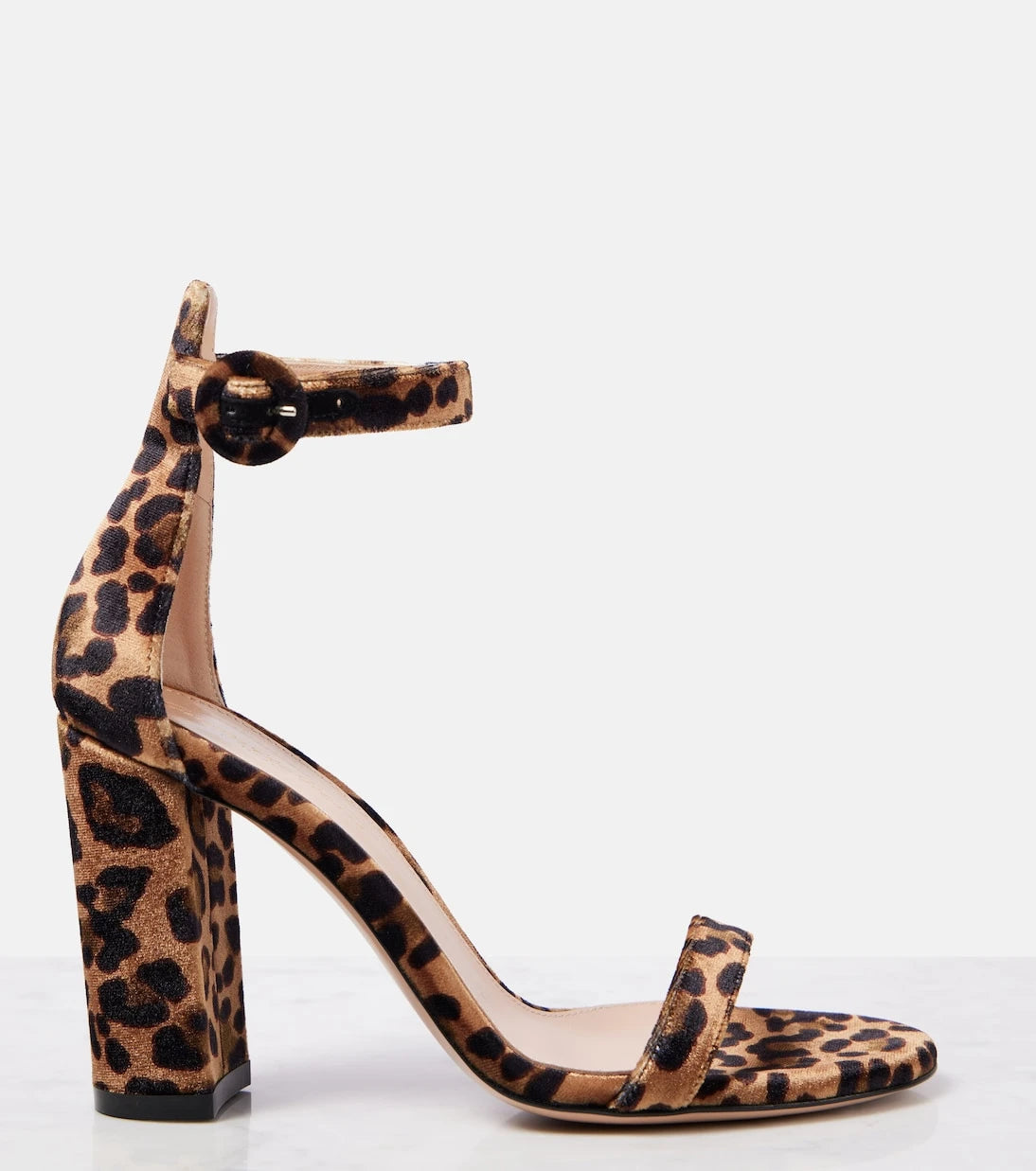 Gianvito Rossi - Gaeta 95 leopard-print velvet sandals