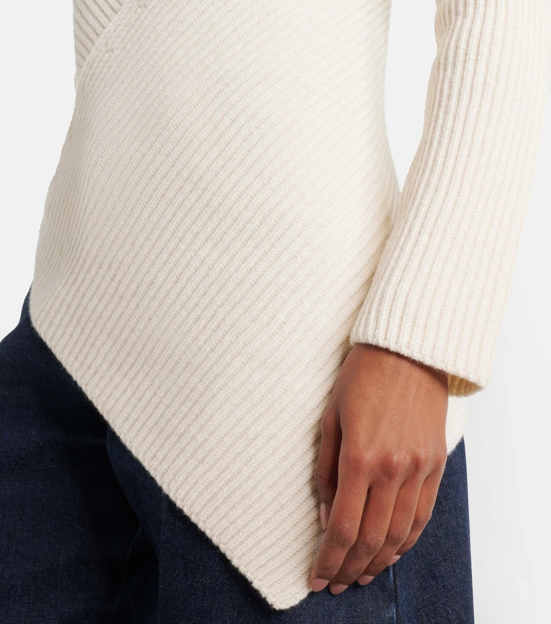 Alaïa - Asymmetric wool and cashmere sweater