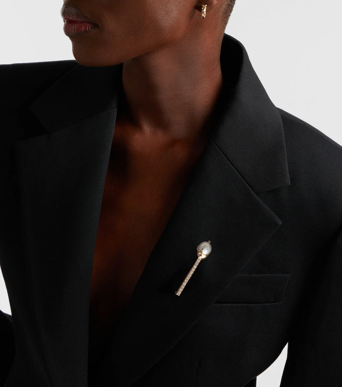 Mateo - 14kt gold brooch with diamonds and pearls