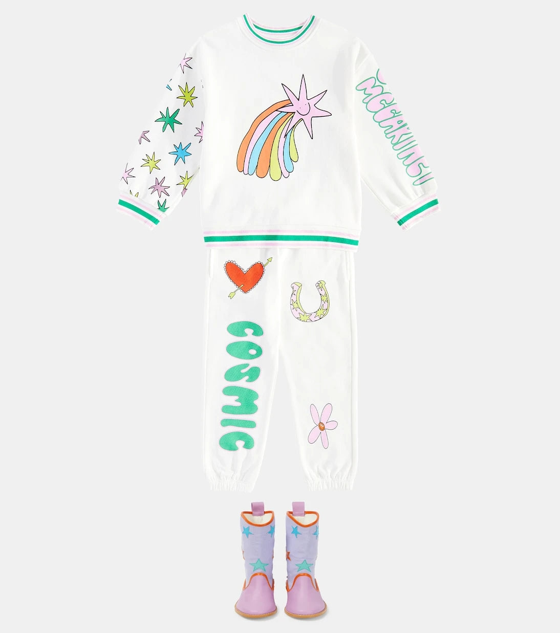 Stella McCartney Kids - بنطال رياضي قطني مطبوع