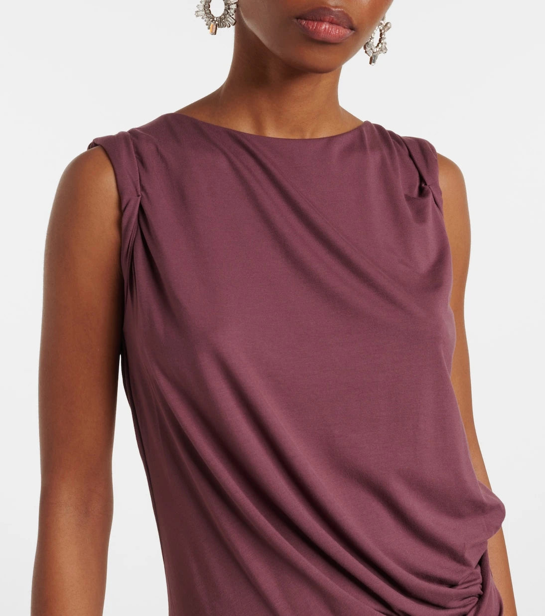 The Attico - Draped drop-waist jersey minidress