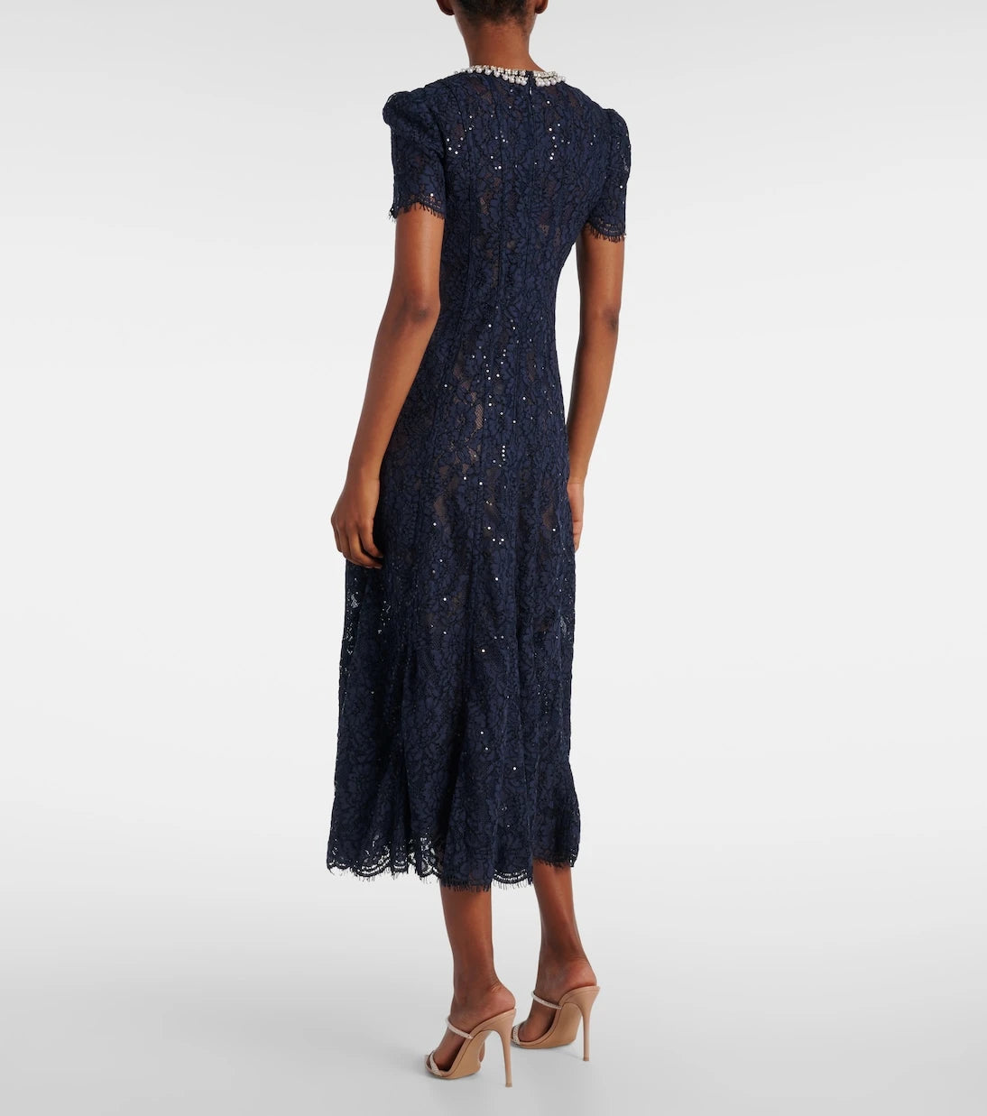 Self-Portrait - Embellished lace midi dress