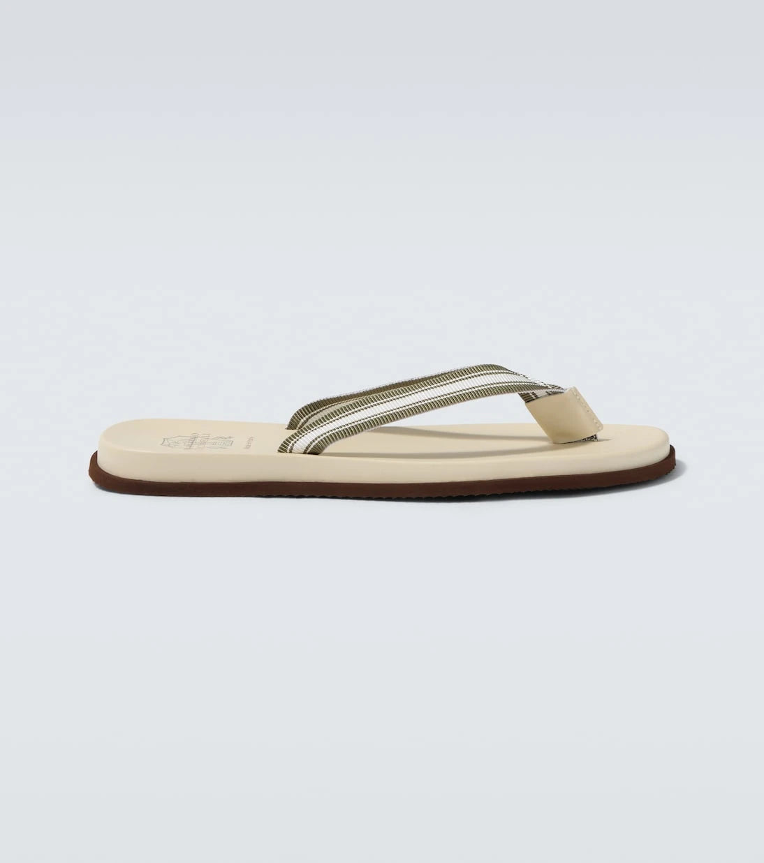 Brunello Cucinelli - Leather-trimmed thong sandals