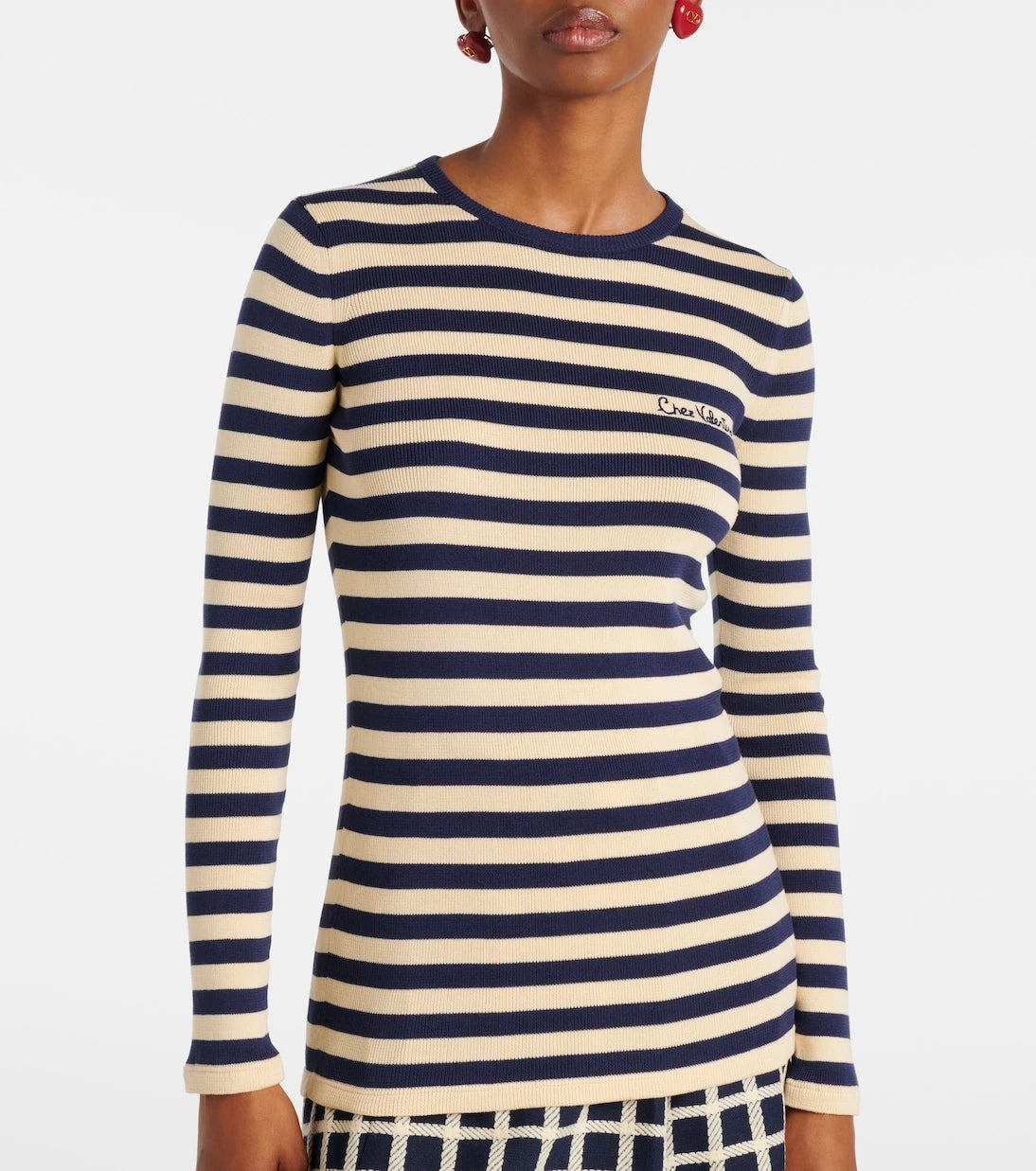 Valentino - Striped ribbed-knit cotton sweater