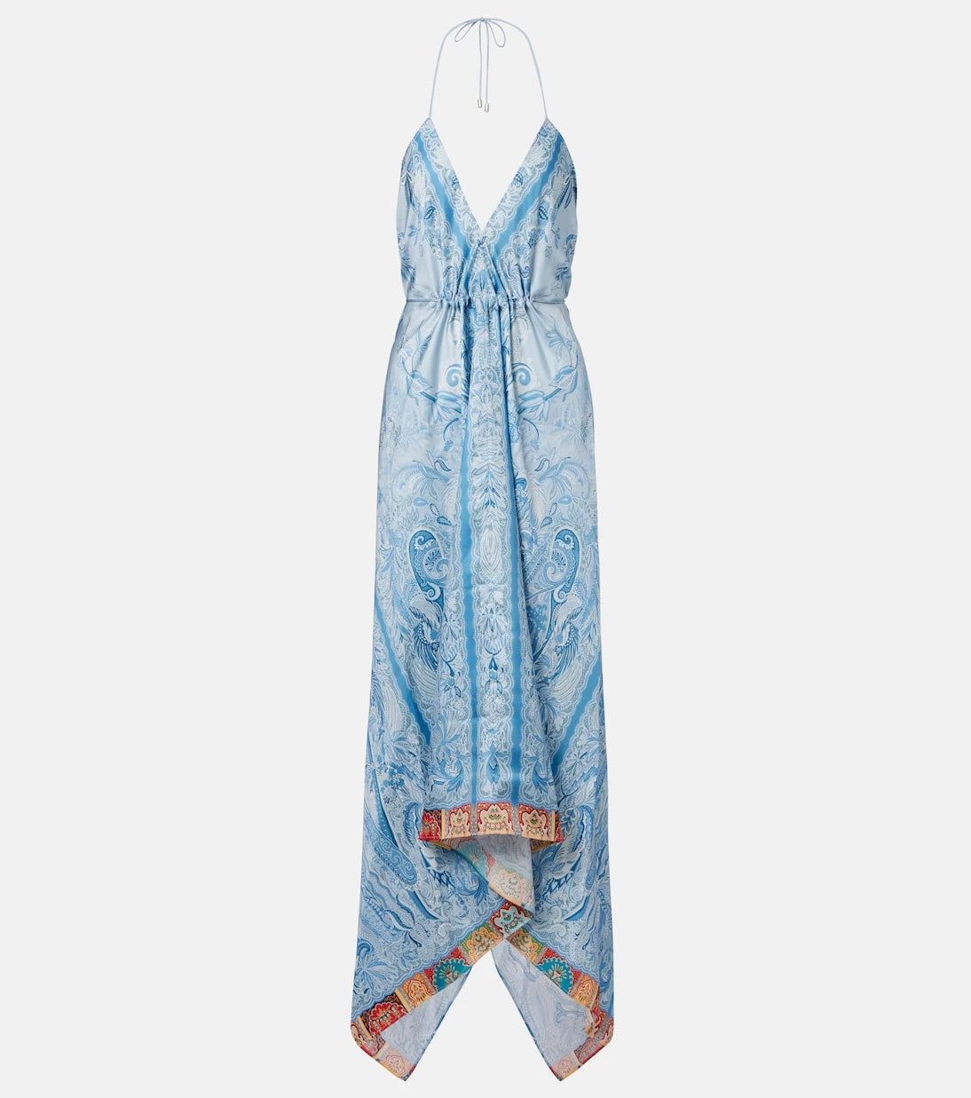 Etro - Paisley asymmetric silk maxi dress