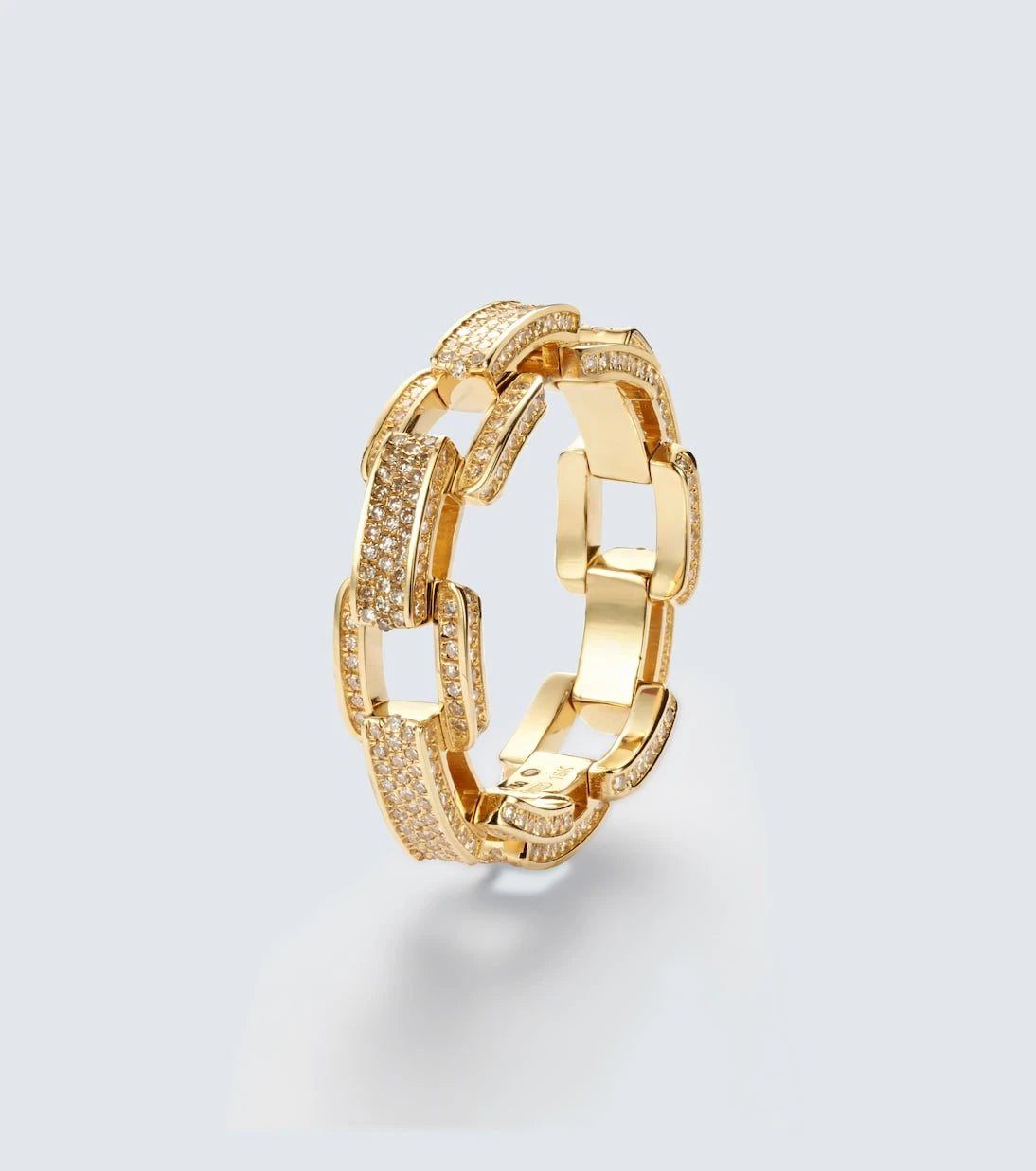 Shay Jewelry - Deco Link 18kt gold ring with diamonds