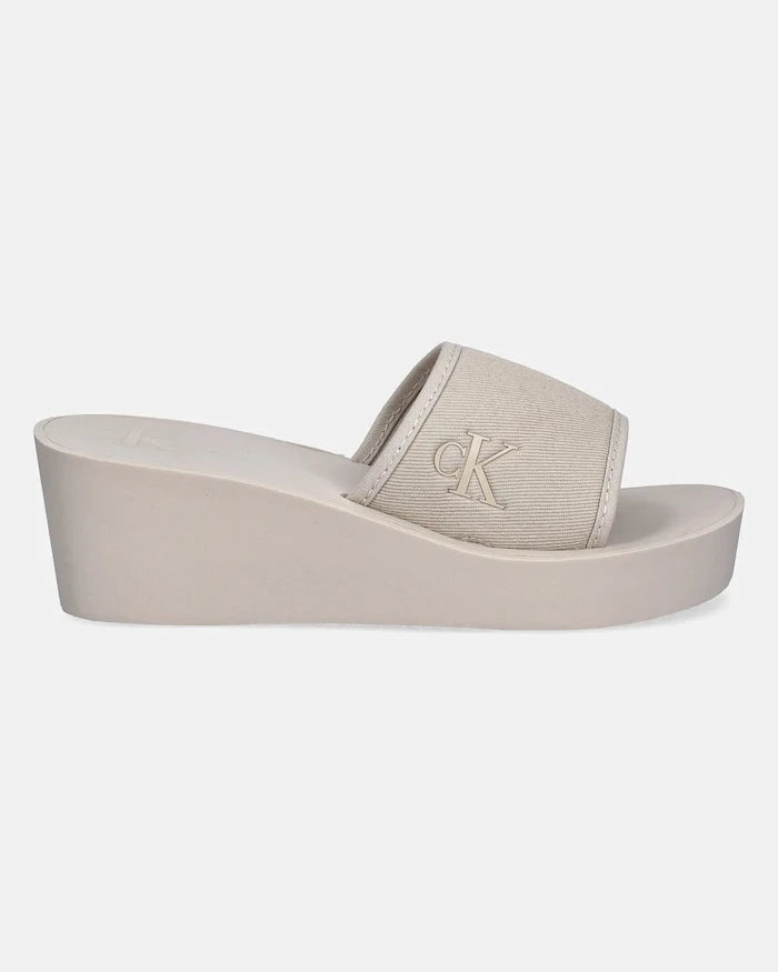 Calvin Klein Jeans BEACH WEDGE SLIDE CANVAS Terlik