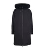 Yves Salomon Black Fox-Rabbit Fur-Trim Parka