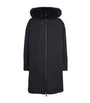 Yves Salomon Black Fox-Rabbit Fur-Trim Parka
