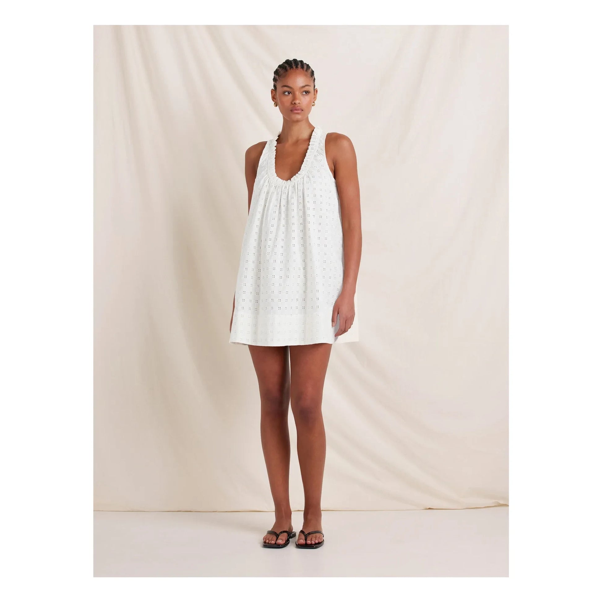 Peony - Embroidered Summer Dress | White