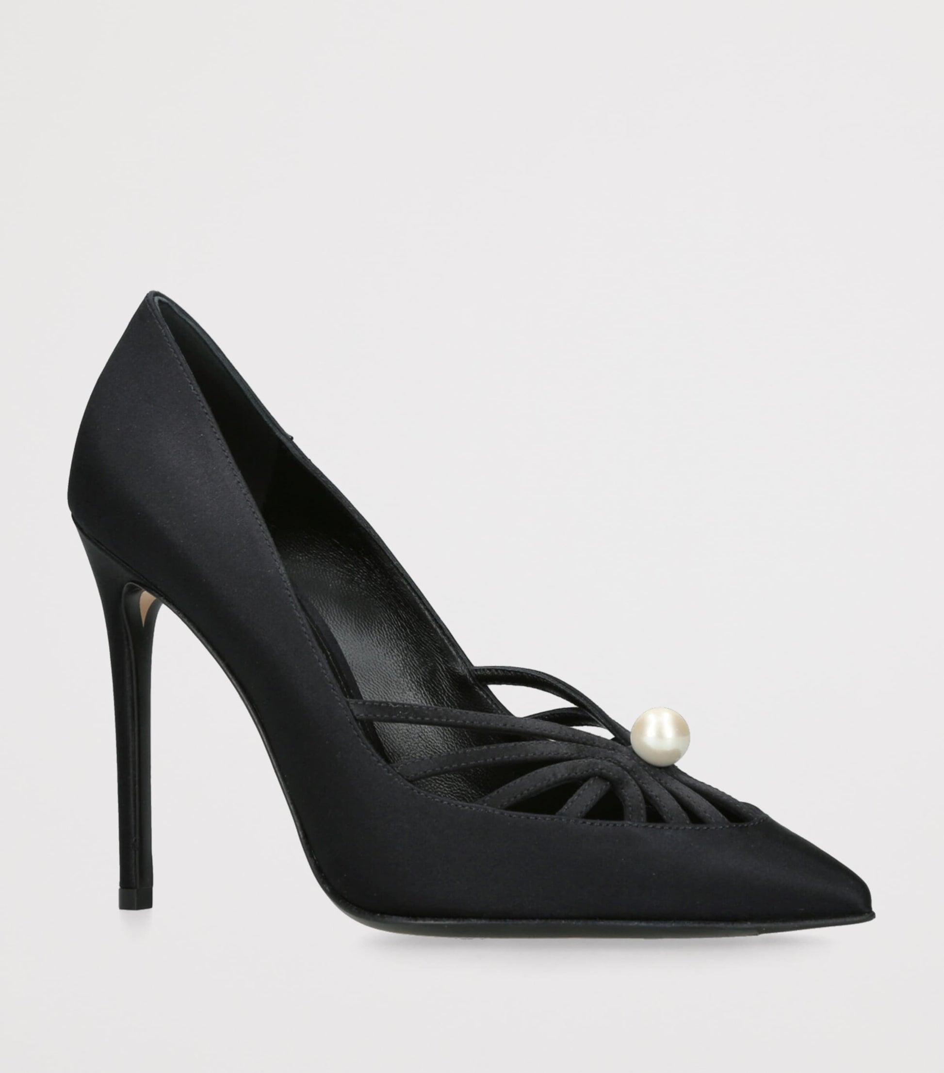 Alevi Black Satin Susi Pumps 110