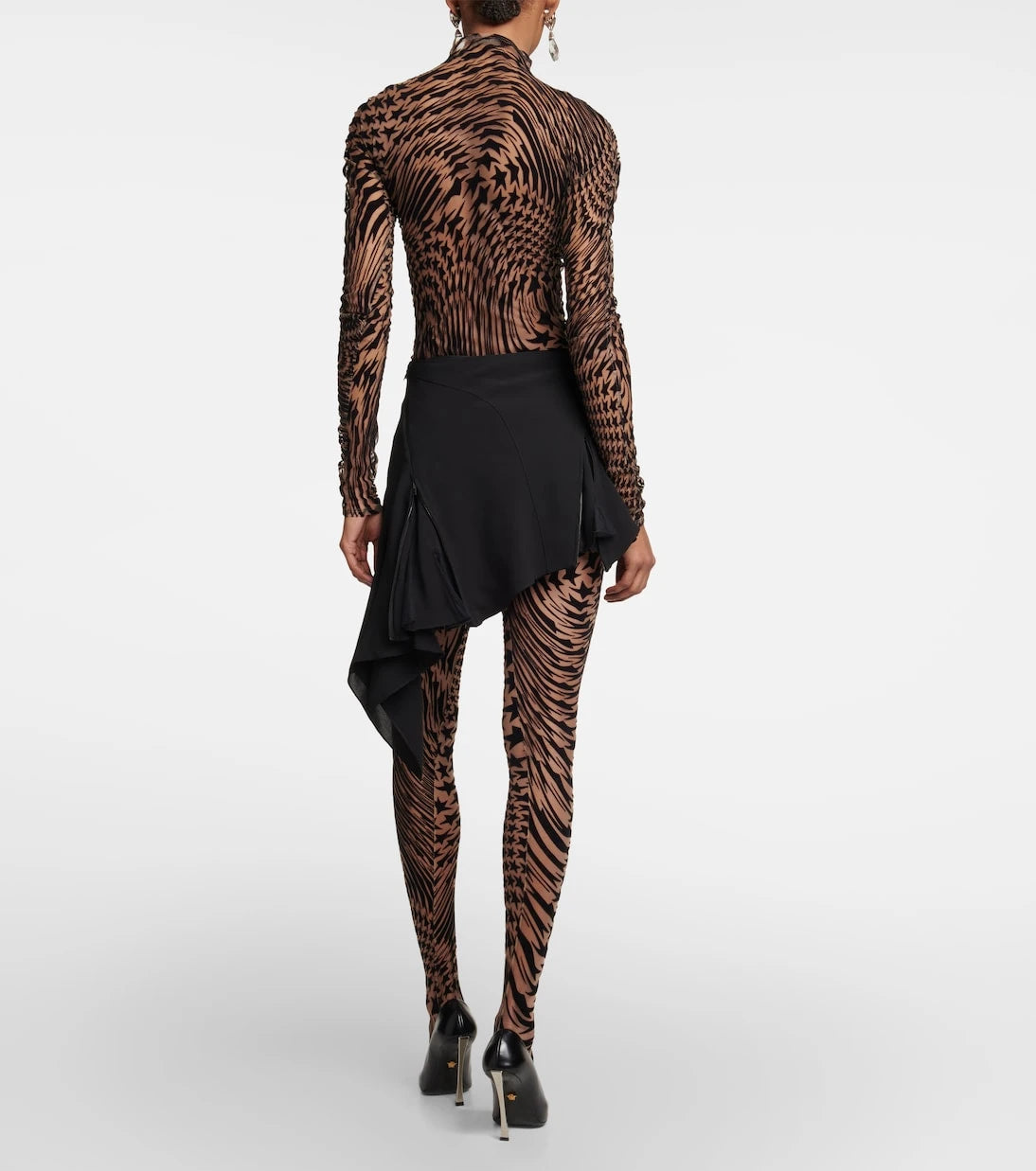 Mugler - تنورة قصيرة عالية الخصر غير متماثلة