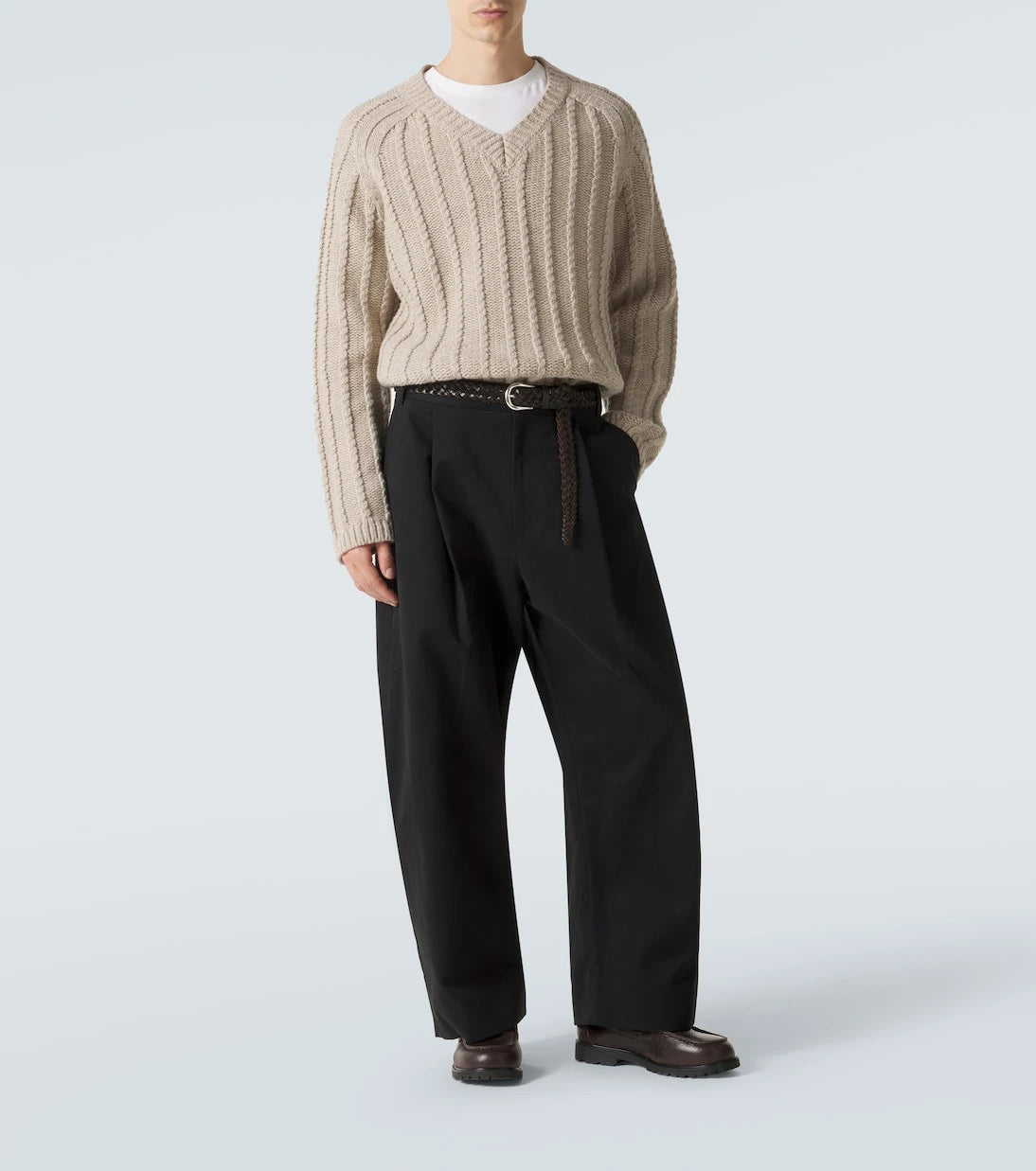 Studio Nicholson - Sorte cotton twill barrel-leg pants