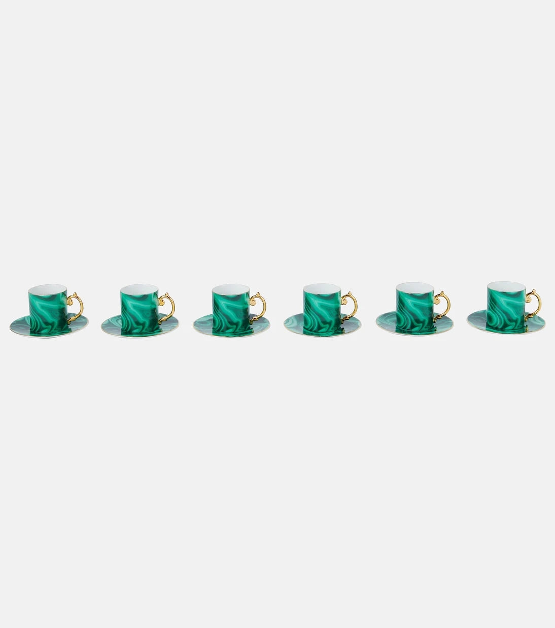 L'Objet - طقم فناجين قهوة اسبريسو وصحون من 6 قطع بتصميم الملكيت