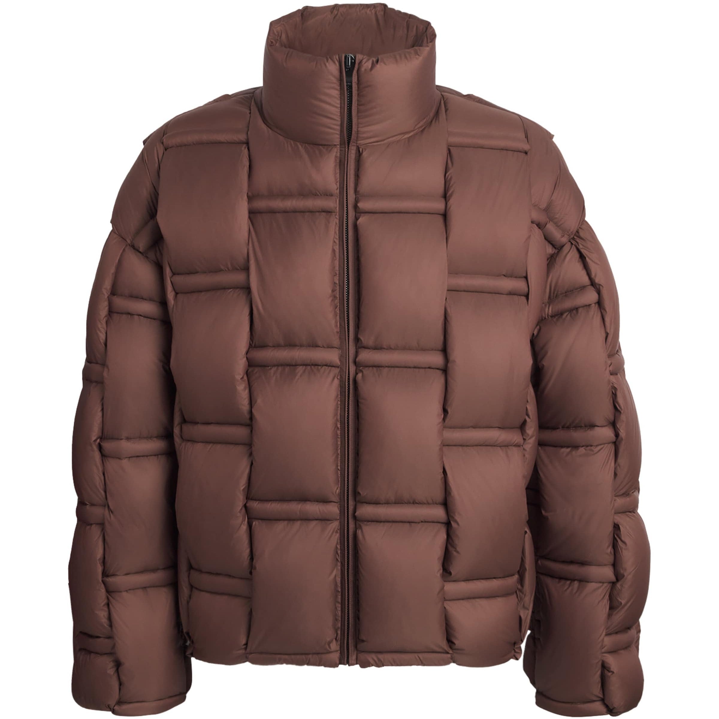 Raxxy Brown 3D Down-Filled Angular Puffer Jacket