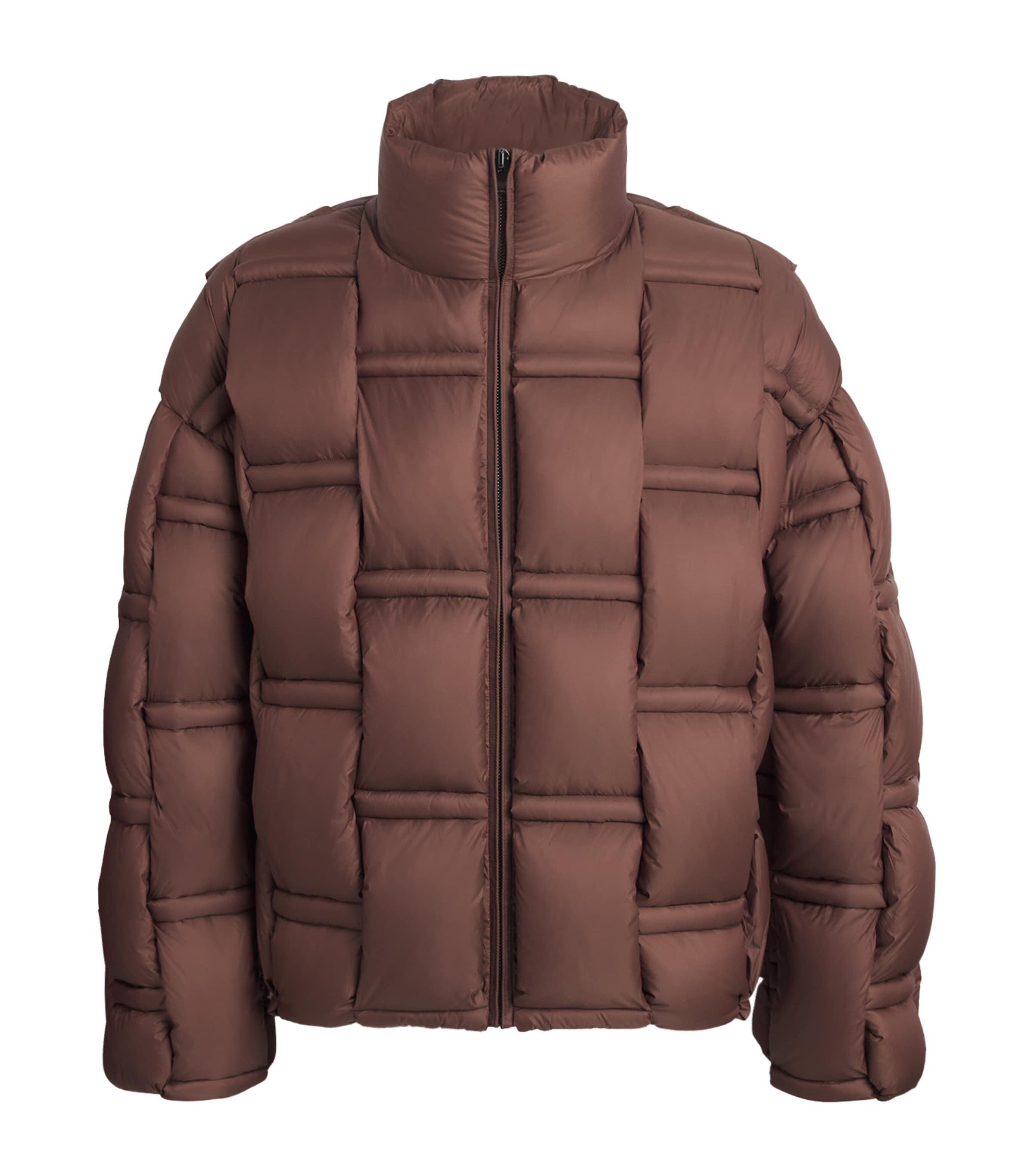 Raxxy Brown 3D Down-Filled Angular Puffer Jacket