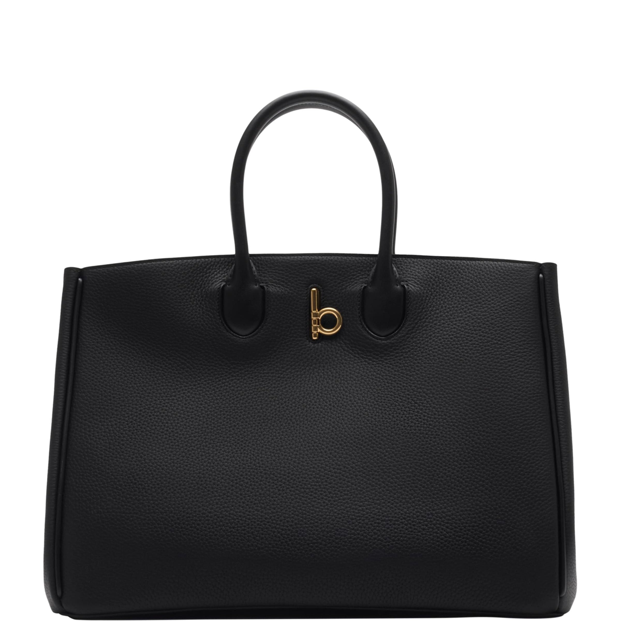 Burberry Black Leather Medium Rocking Horse Tote Bag