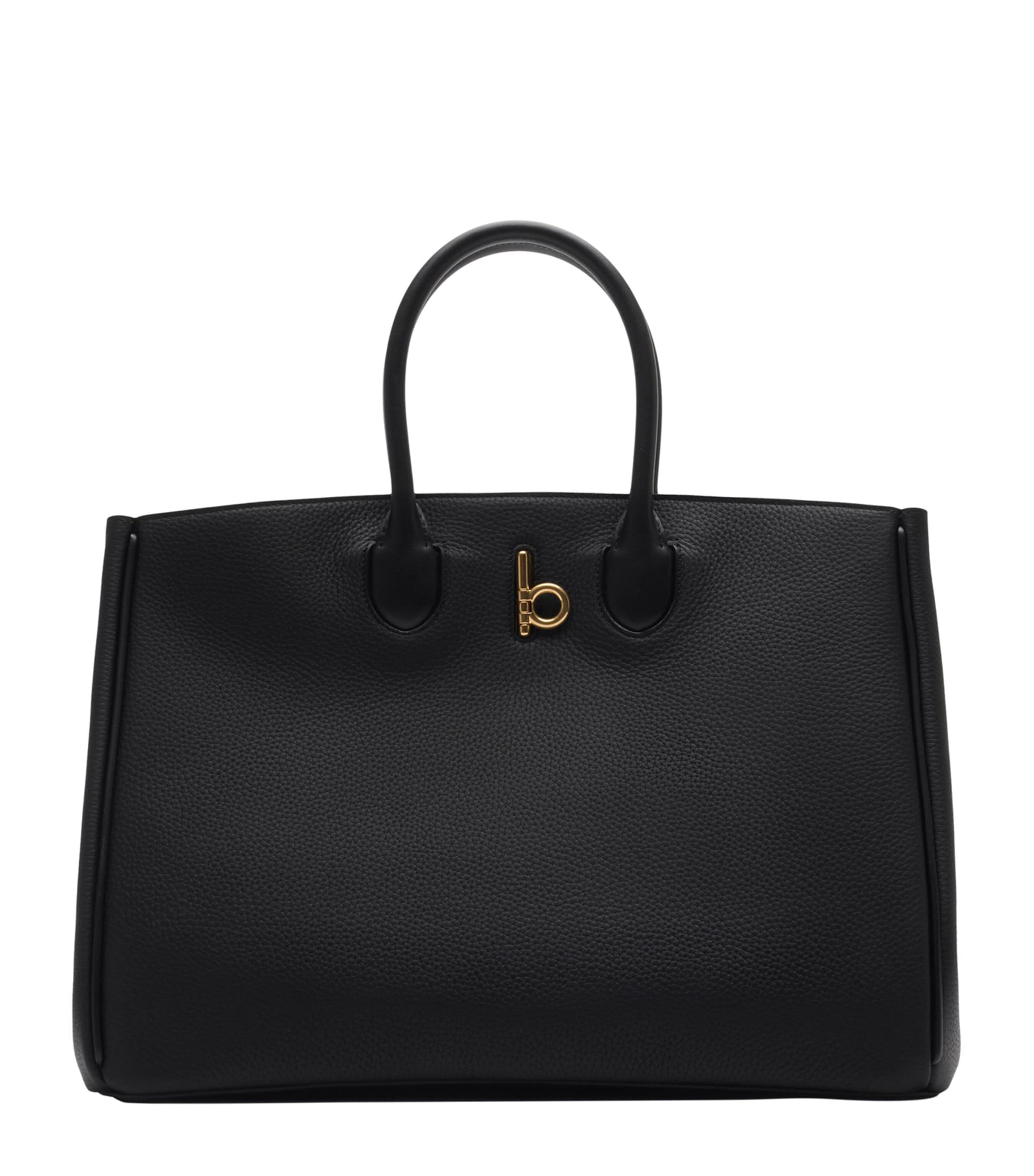 Burberry Black Leather Medium Rocking Horse Tote Bag