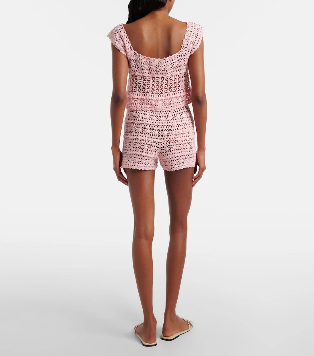Anna Kosturova - Deauville crochet cotton shorts