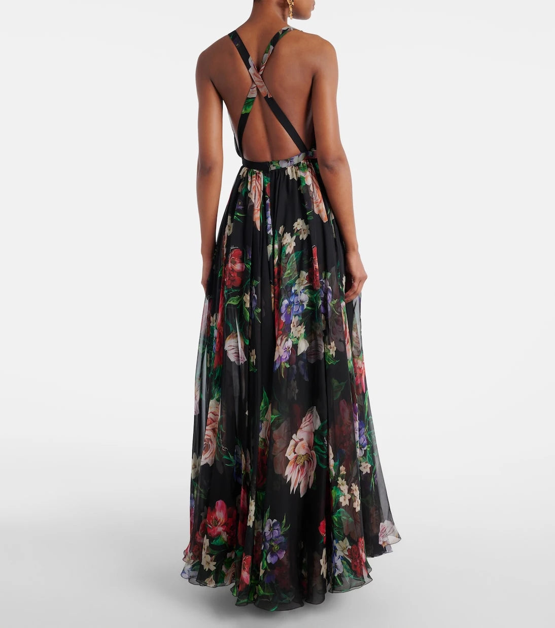 Dolce&Gabbana - Floral pleated silk chiffon gown