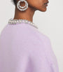 Self-Portrait Purple Crystal-Embellished Cardigan