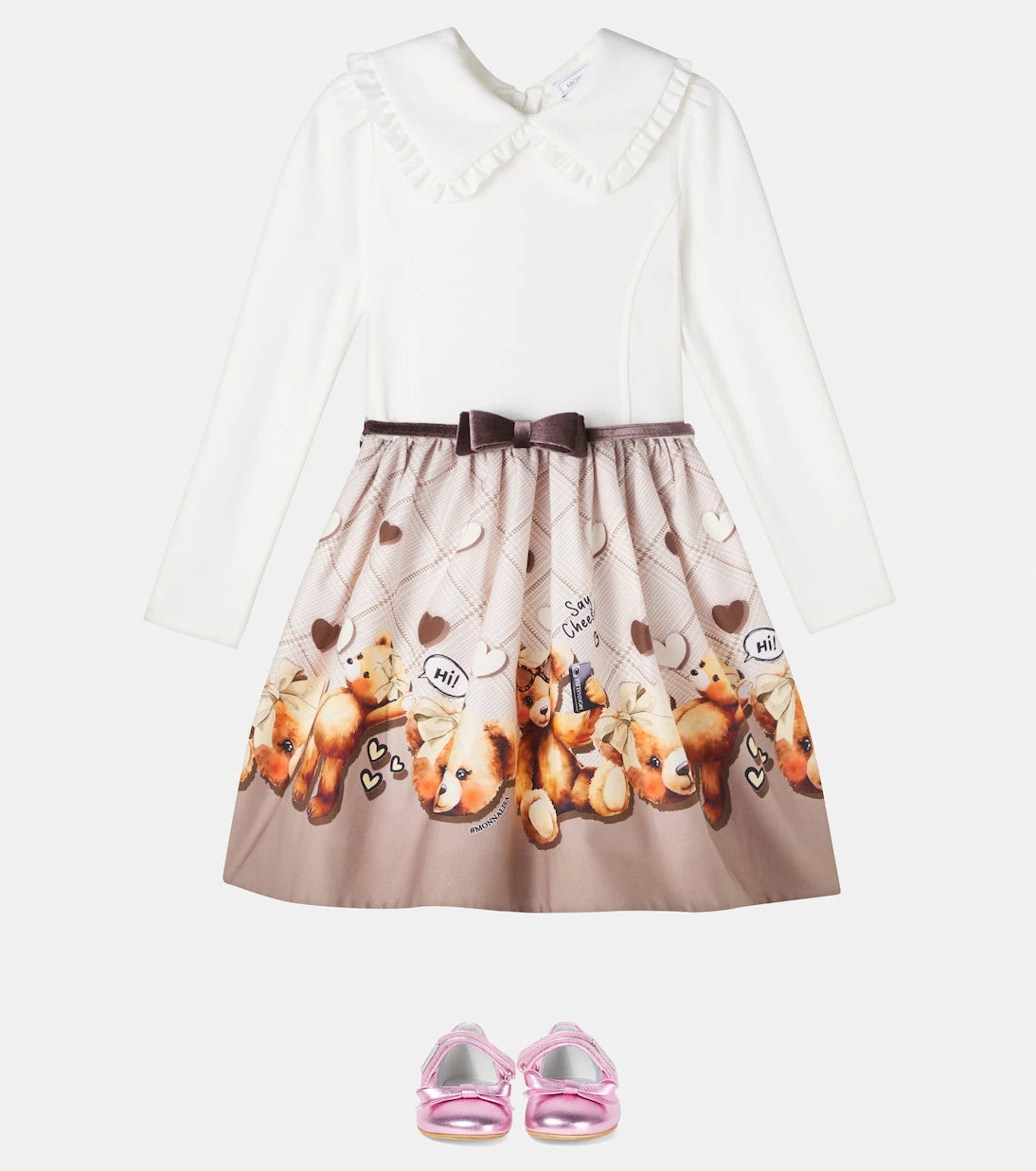 Monnalisa - Printed cotton-blend dress
