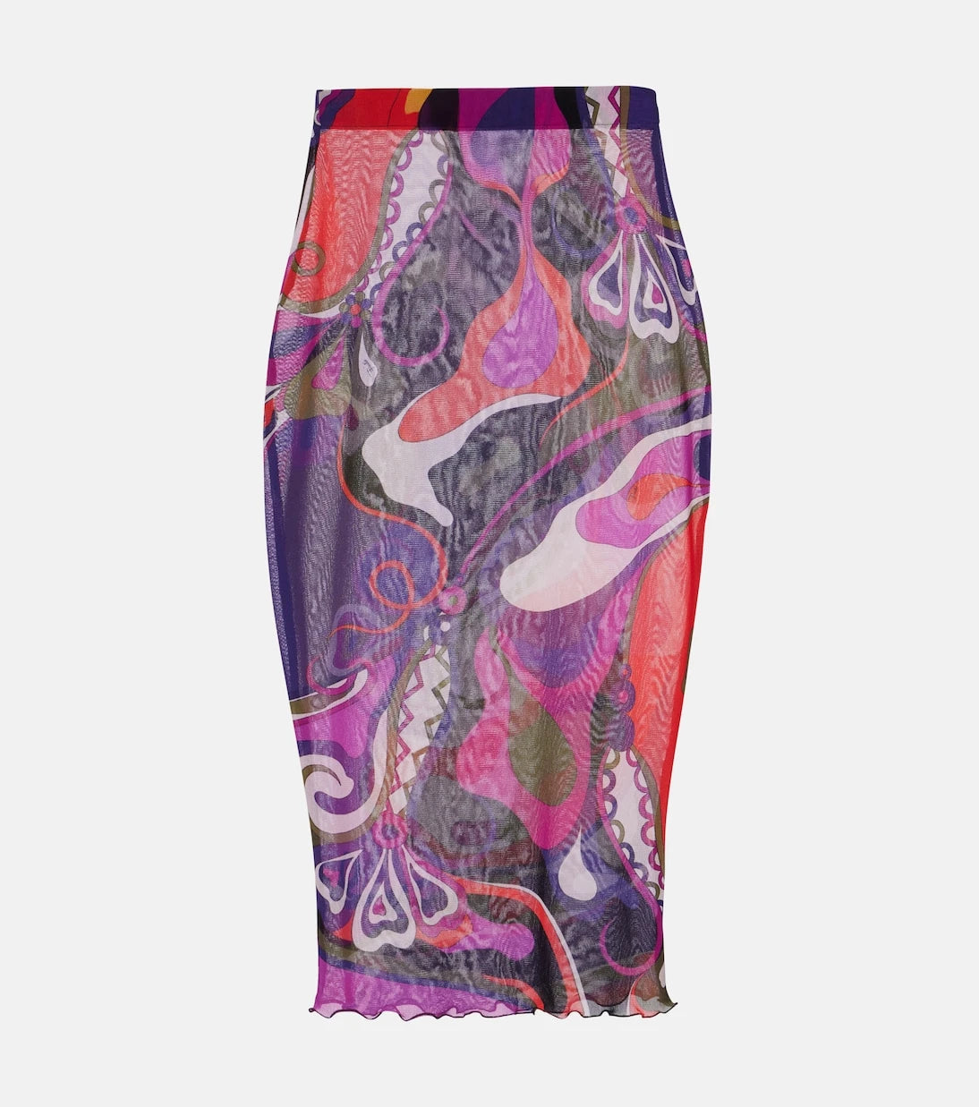 Pucci - Orchidee mesh pencil skirt