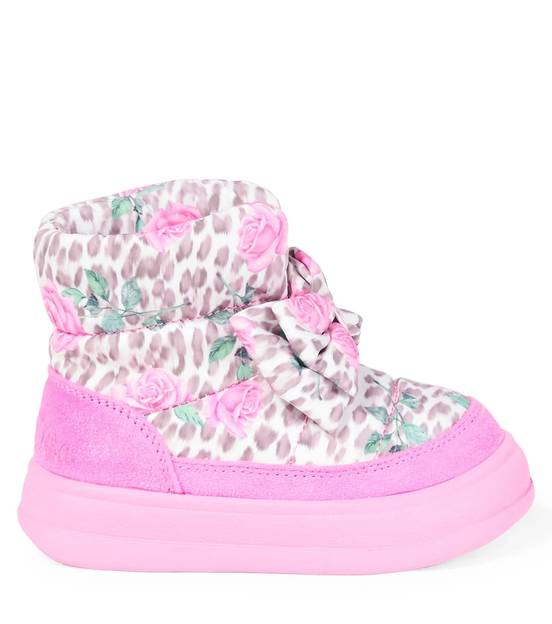 Monnalisa - Printed bow-detail boots