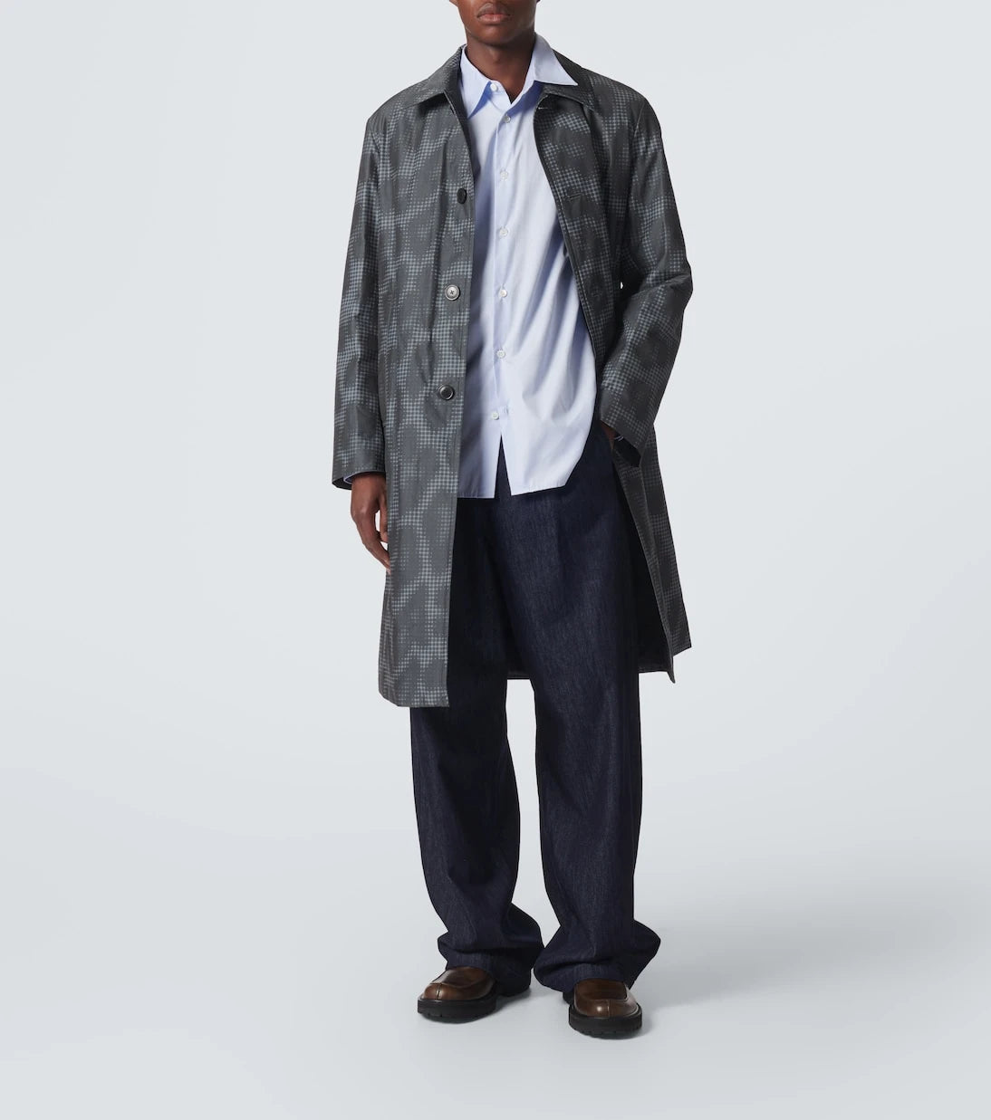 Dries Van Noten - Leopard-print checked car coat