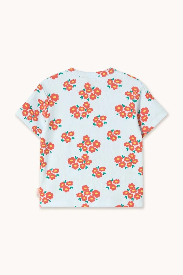 Детска тениска Tinycottons BLOSSOMS RIB TEE