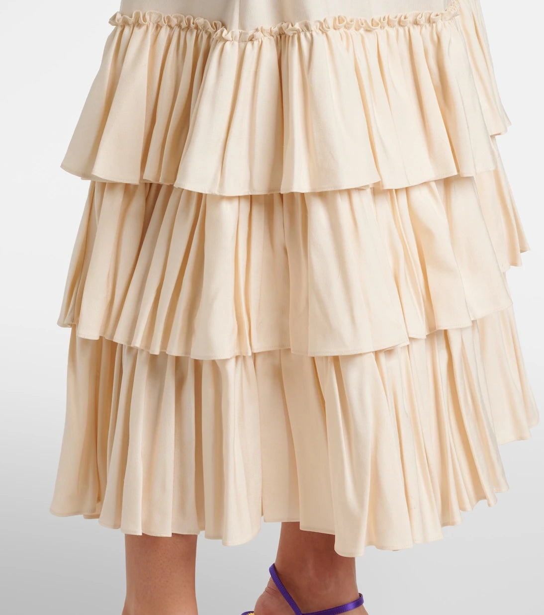 Valentino - Ruffled silk maxi skirt