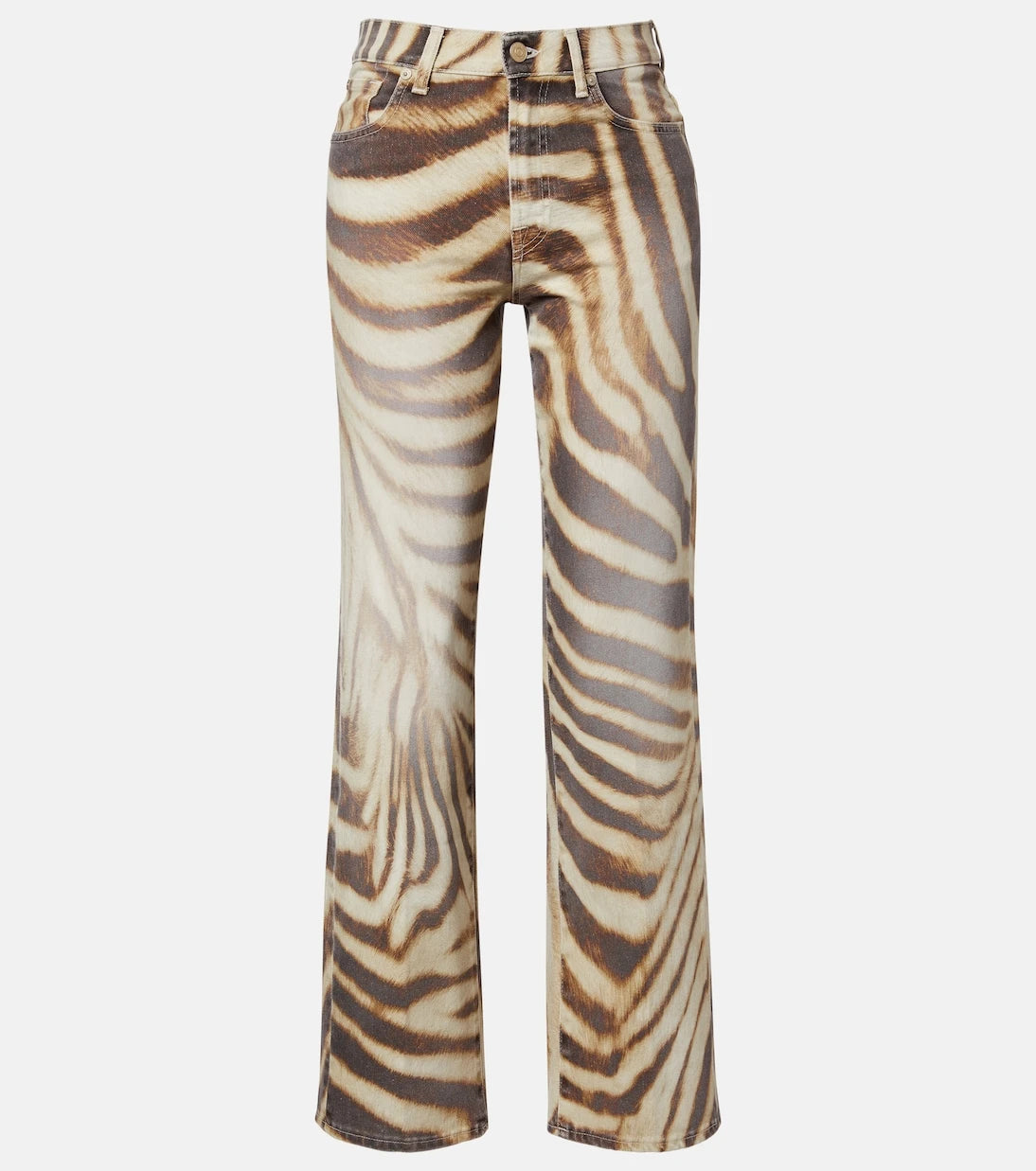 7 For All Mankind - Stovepipe zebra-print straight jeans