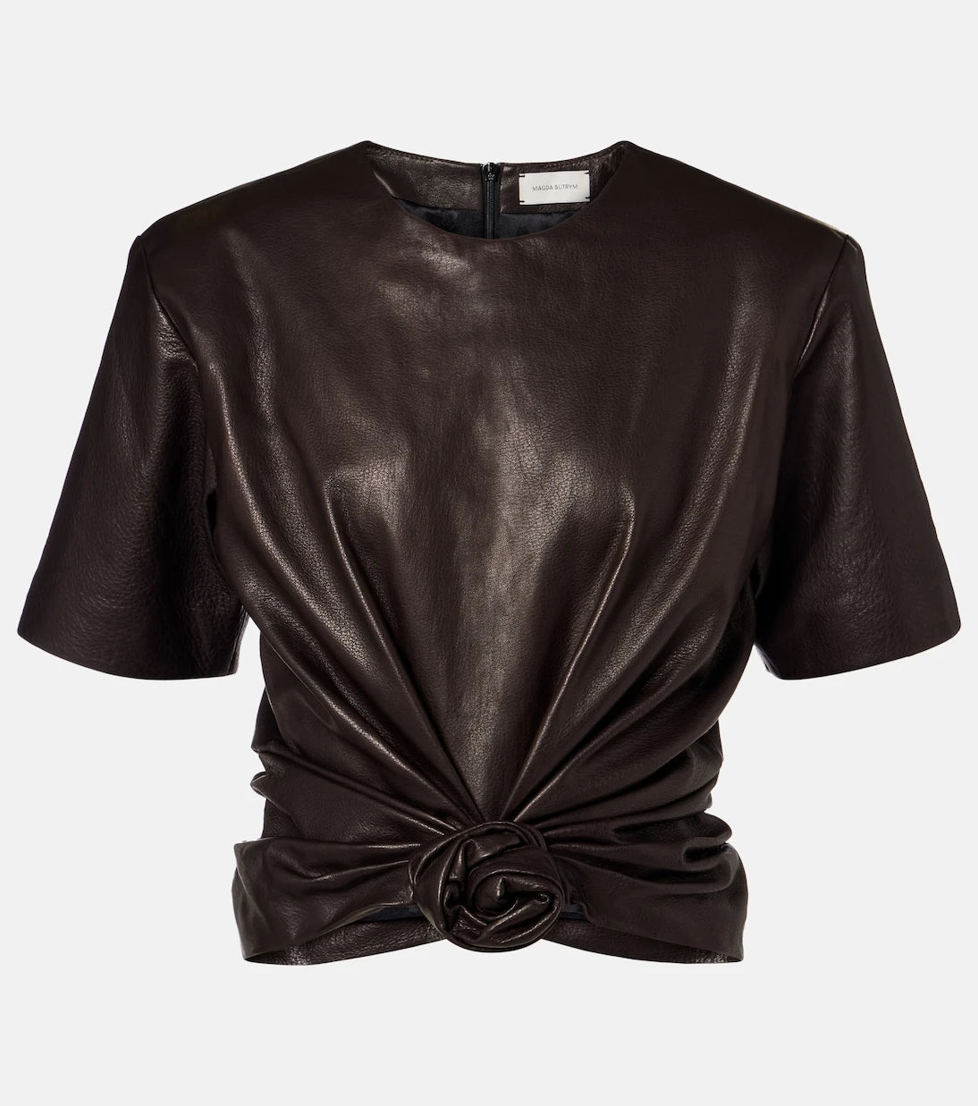 Magda Butrym - Knot-detail leather T-shirt