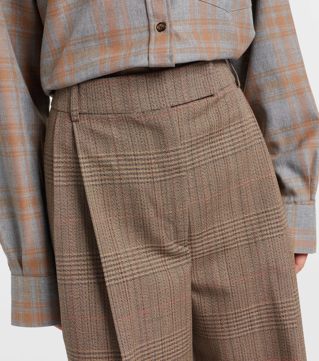 Róhe - Checked virgin wool straight pants