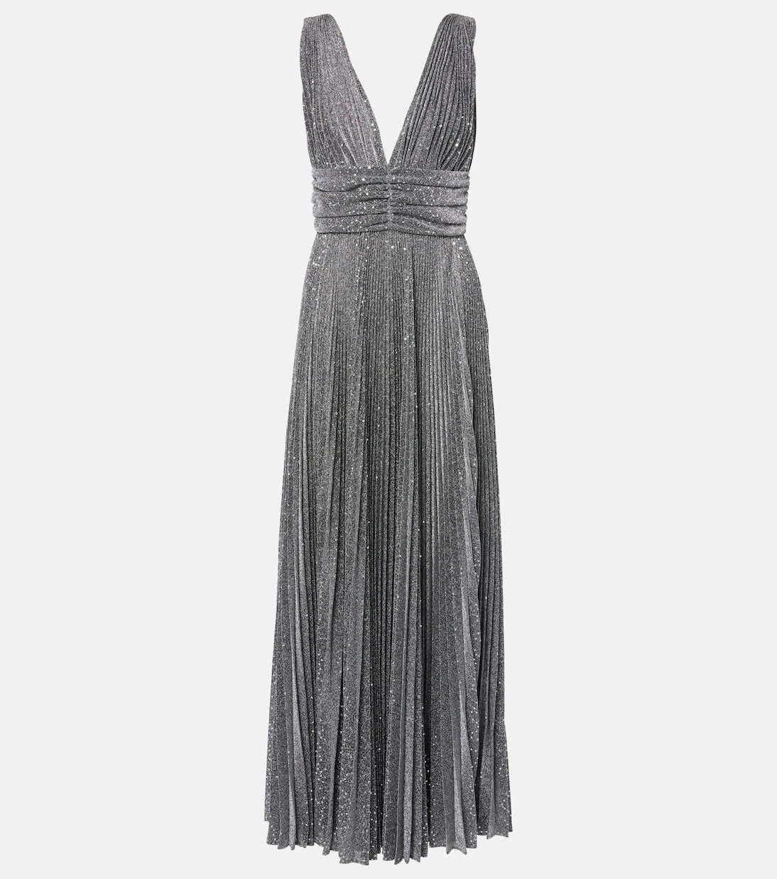 Dolce&Gabbana - Metallic plissé cocktail dress