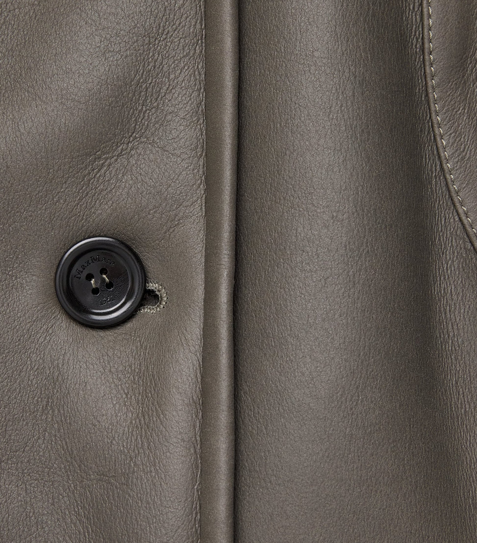 Max Mara Green Reversible Leather-Shearling Gilet