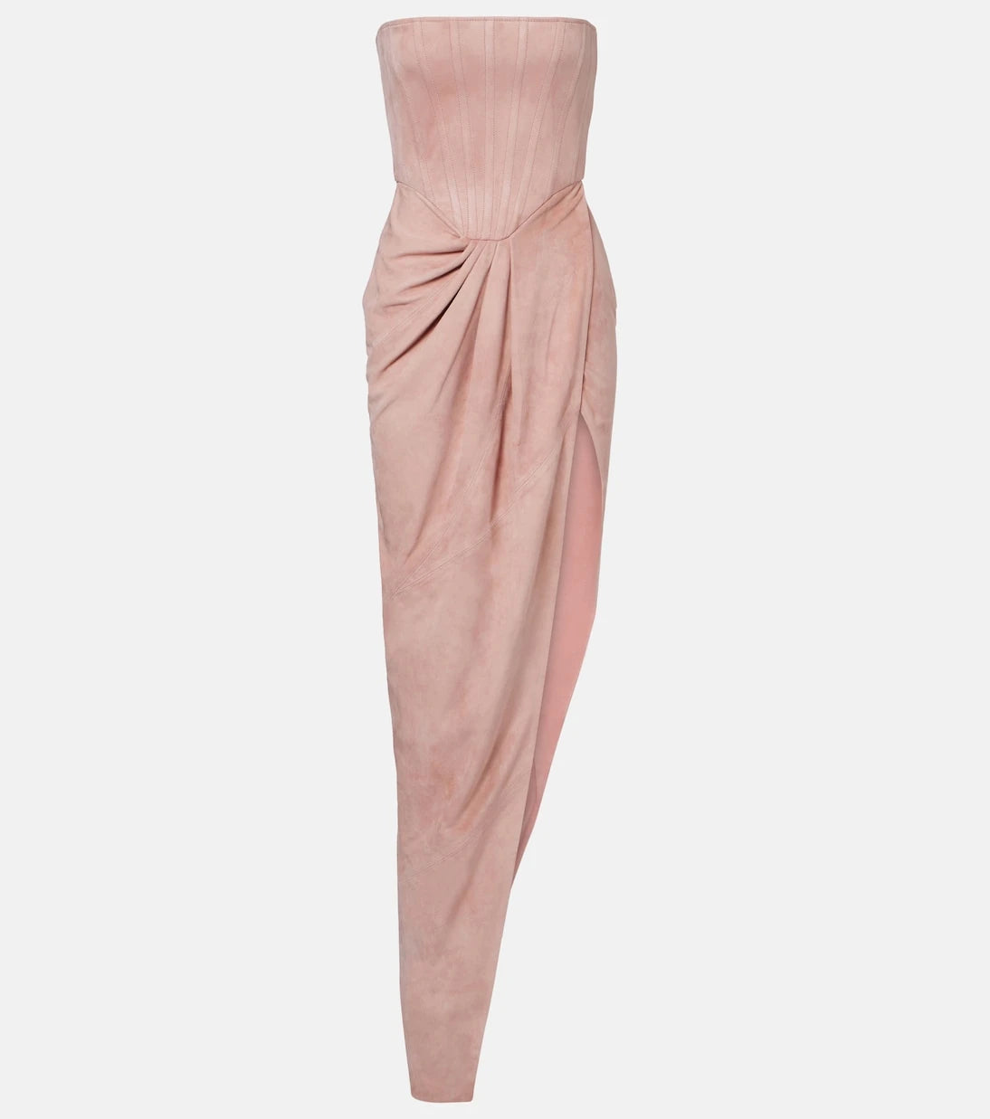 Alex Perry - Draped suede bustier dress