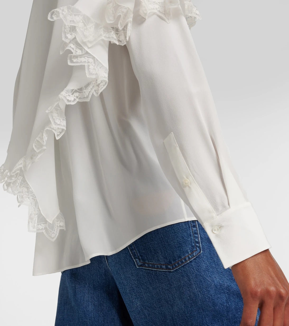 Chloé - Knotted Heritage silk crêpe de chine blouse