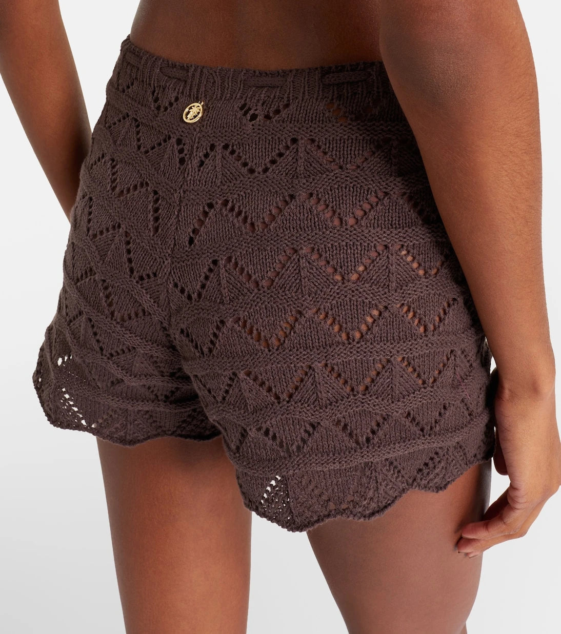 Bananhot - Mina open-knit cotton-blend shorts