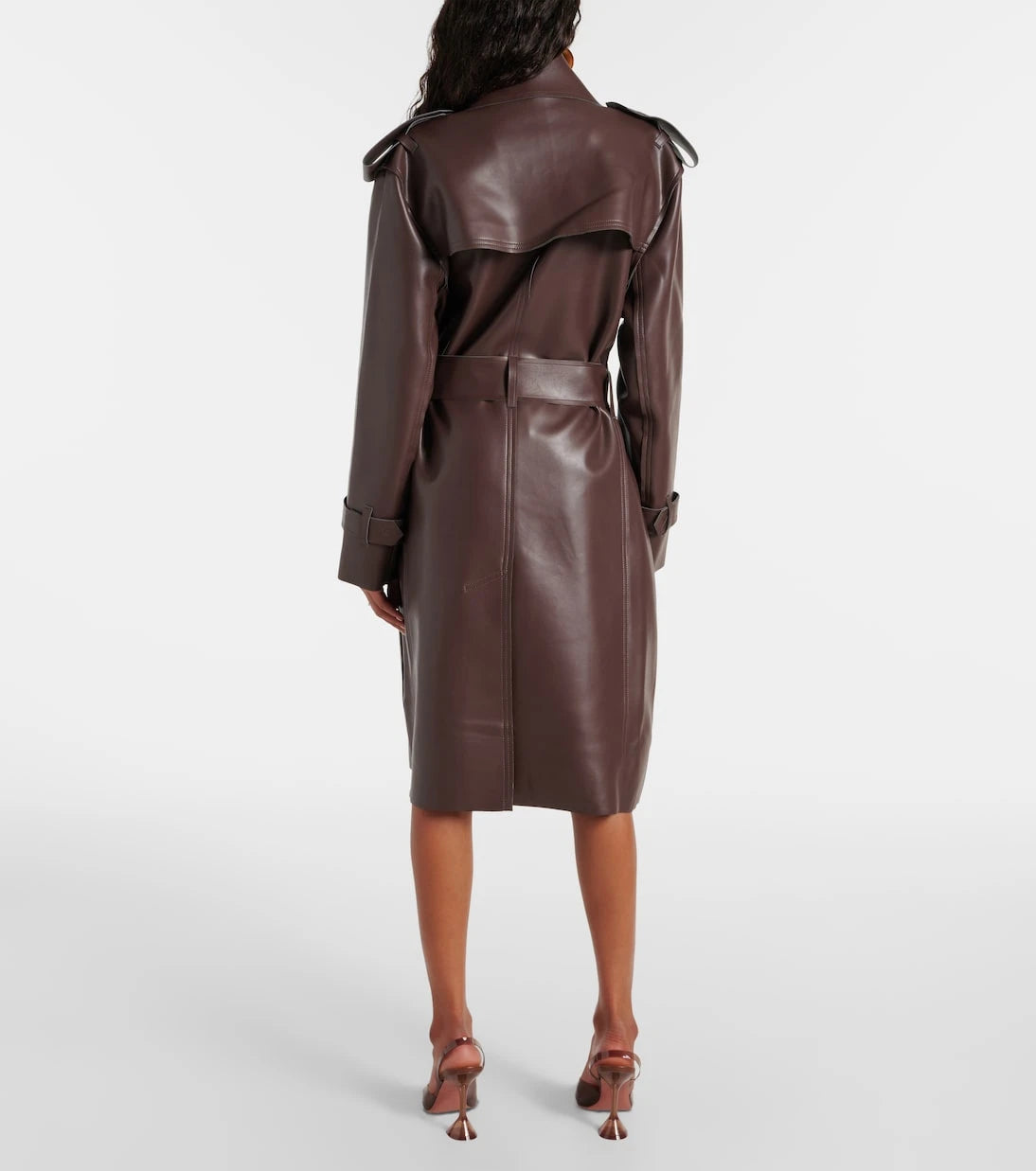 Norma Kamali - Faux leather trench coat