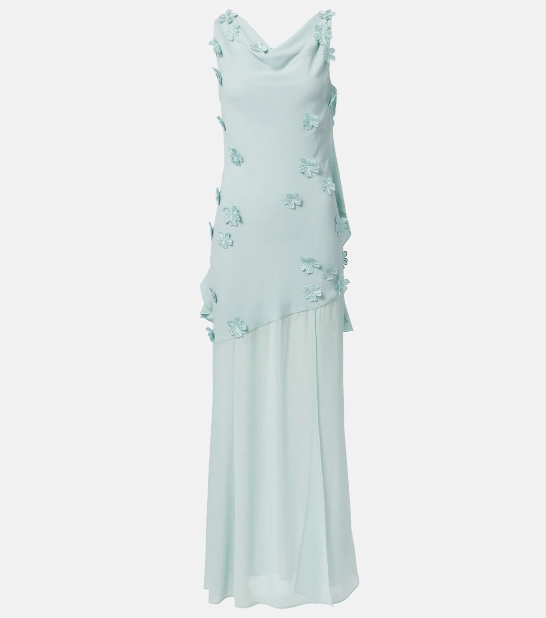 Rotate - Floral-appliqué ruffled gown